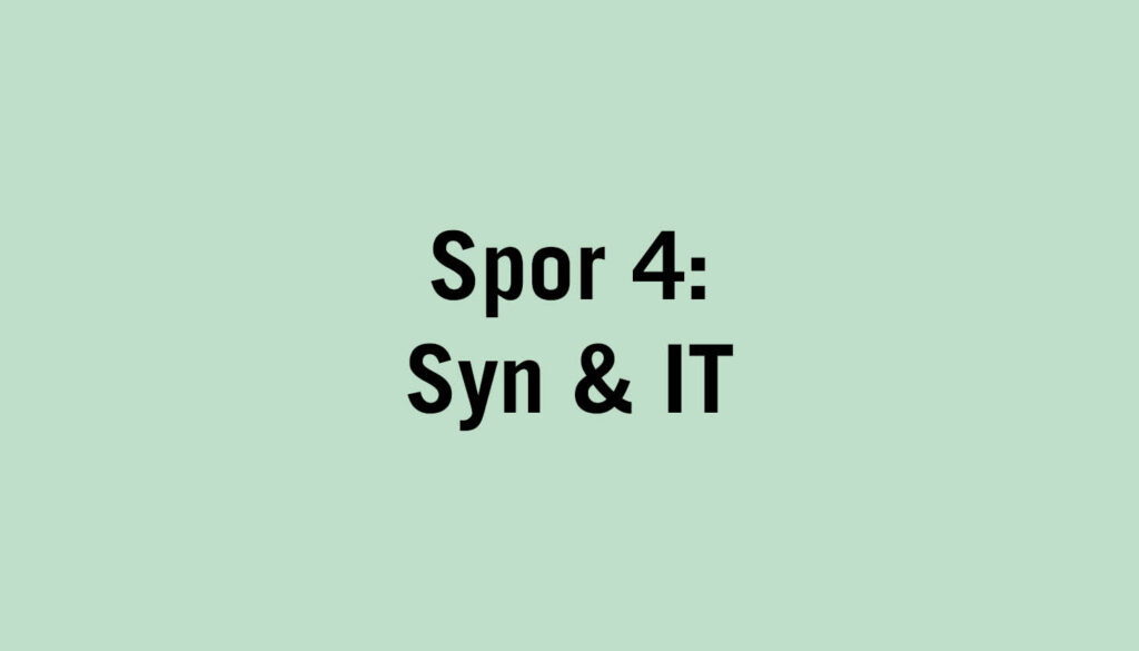 Tekst: Spor 4: Syn & IT